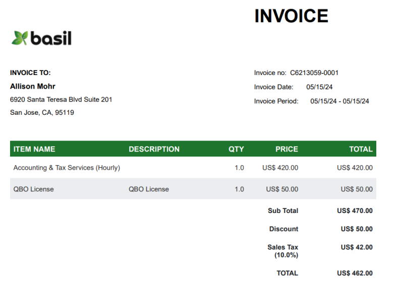 Billing and invoicing